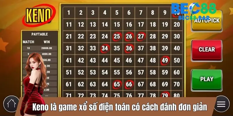 Keno là game xổ số điện toán có cách đánh đơn giản