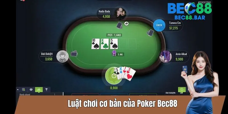 Luật chơi cơ bản của Poker Bec88 